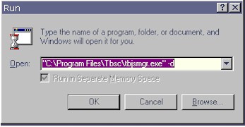 Execute tbjsmgr.exe -d