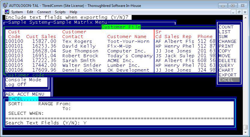 View - Export Text Fields